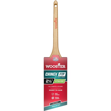 Wooster 2-1/2" Thin Angle Sash Soft, Chinex FTP Bristle, Paint Brush, Wood Handle 4424-2 1/2